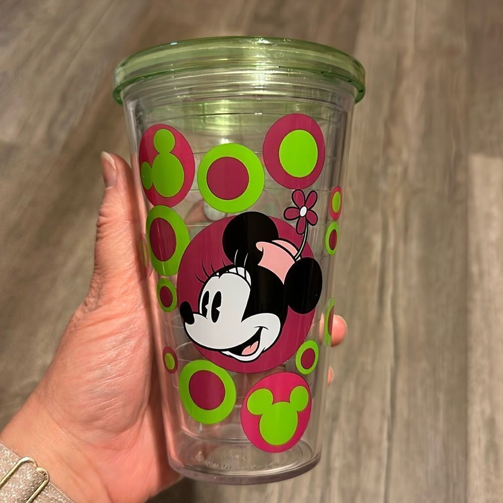 Collectible Disney Parks Minnie Mouse Cold Tumbler | 16 oz Green Polka Dot Cup